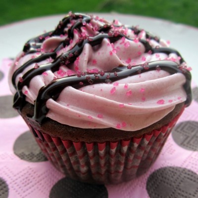 Dark Chocolate Raspberry Cupcakes