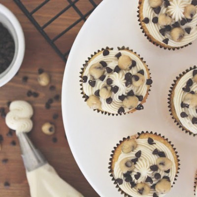 Vanilla Chocolate Chip Cookie Cupcakes