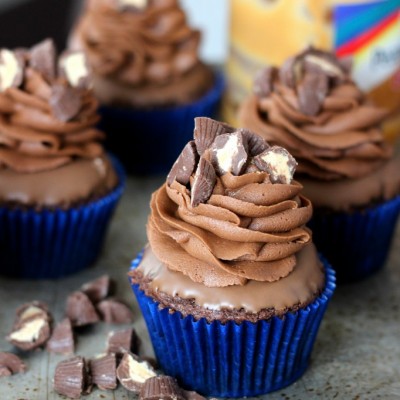 Double Chocolate Peanut Butter Cupcakes