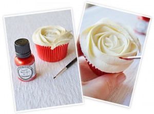 decorating christmas holly cupcake